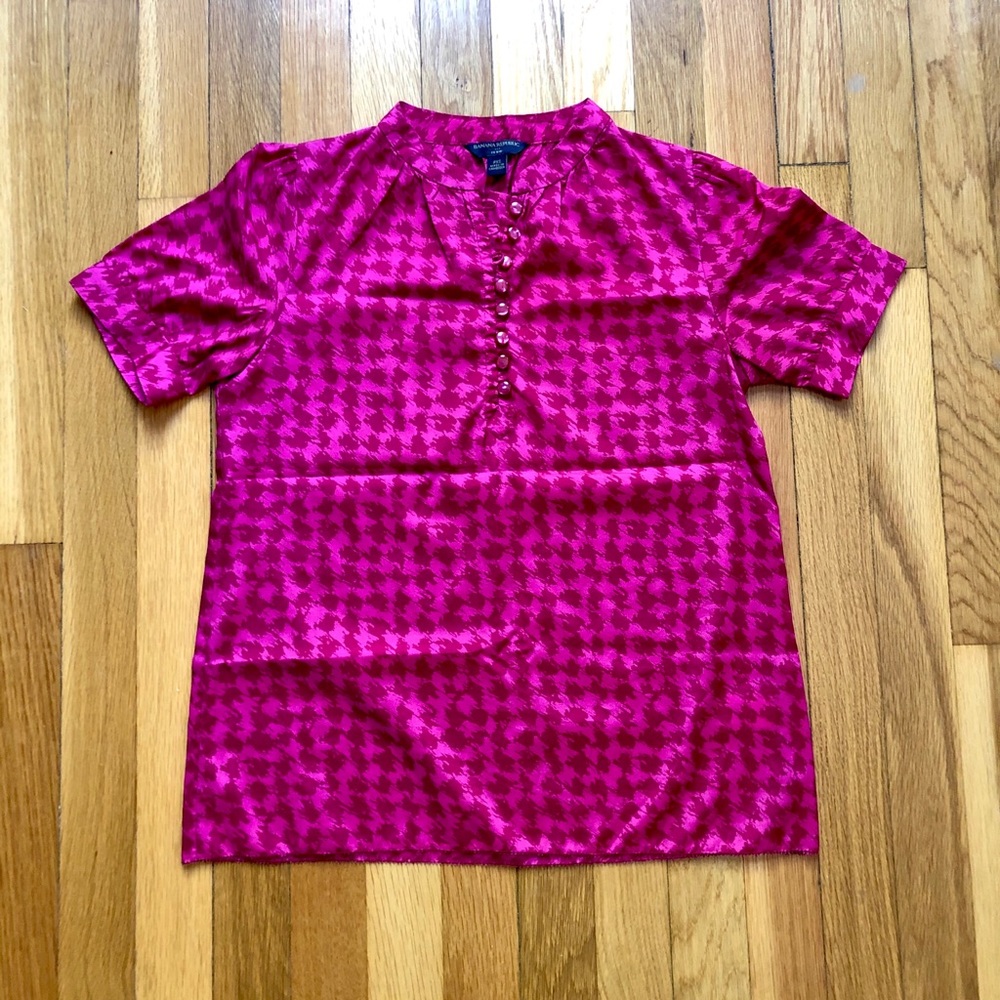 BANANA REPUBLIC satin puff sleeve blouse